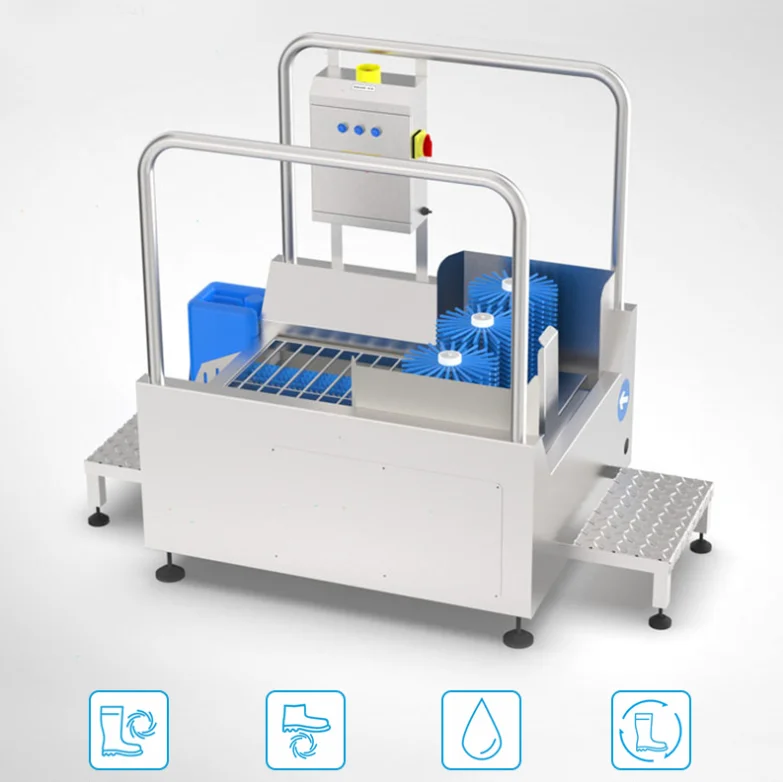 304 Stainless Steel Sanitary Station Industrial Shoe Washing Machine Sole Cleaning Machine Suitable for Meat Processing Plants