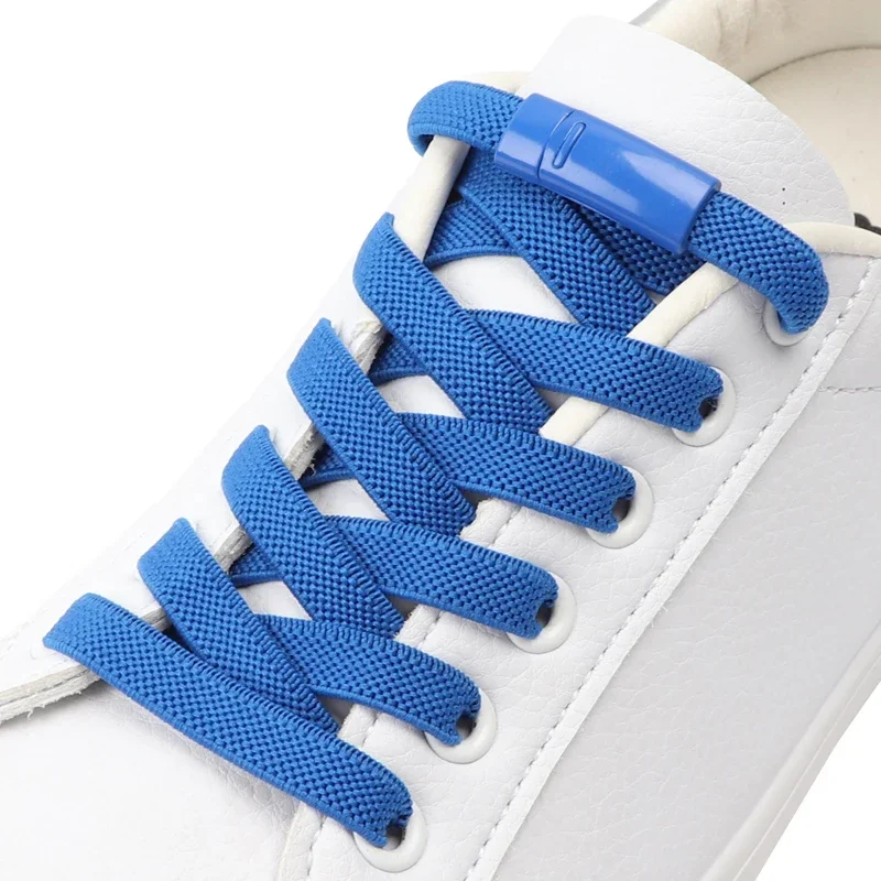 17 ألوان لا التعادل أربطة الحذاء قفل معدني مغناطيسي أربطة أحذية مرنة للأحذية الرياضية ترقية 0.8 سنتيمتر جريئة كسول الأحذية الدانتيل اكسسوارات #1