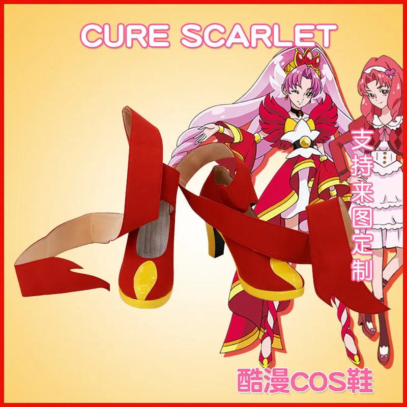 

Обувь для косплея Pretty Cure Cure Scarlet Akagi Towa, туфли на высоком каблуке, аксессуар для Хэллоуина