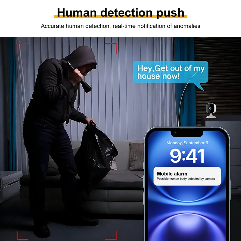 

30W Infrared Night Vision Wifi Bluetooth Vehicle-mounted Monitoring Recorder Mobile Remote Home High-definition Window Camera