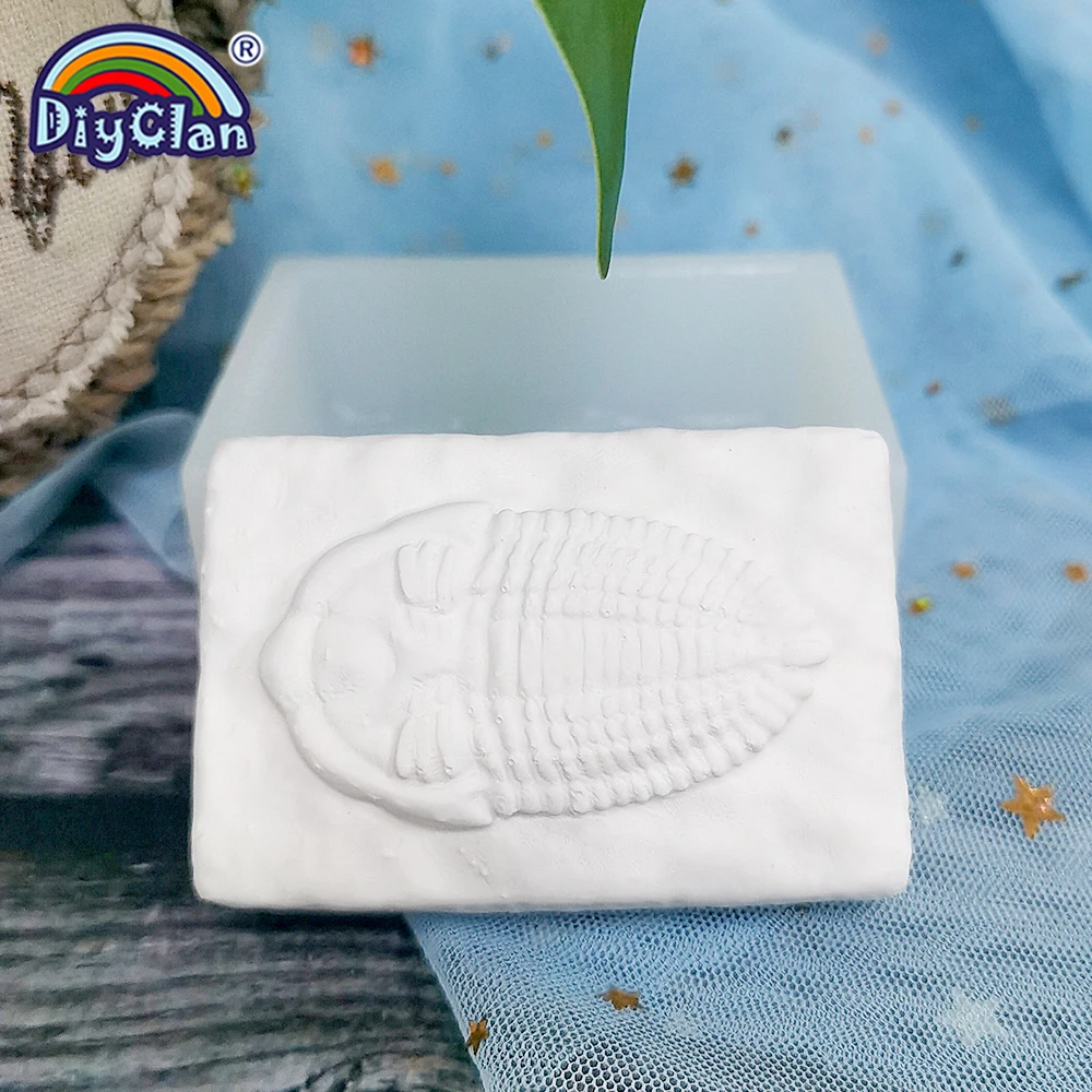 Trilobite Shape Stone Silicone Mold Dinosaur Shell Gem DIY Crafts Gypsum Resin Soft Clays Soap Cake Handmade Making Mould