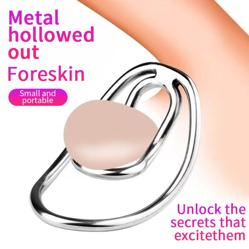 Foreskin Cover/Correction Sex Toys Pseudo-Girl Conversion Clip Metal Hollow Chastity Cage Bondage Male Exercise Penis Clips