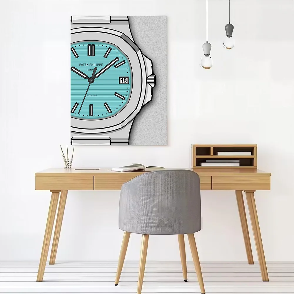 Patek Philippe Cyan Blue Watch Canvas Poster Customizable Printed Canvas Painting Wall Art for Fans Room Ornaments Wand Deko - view 2