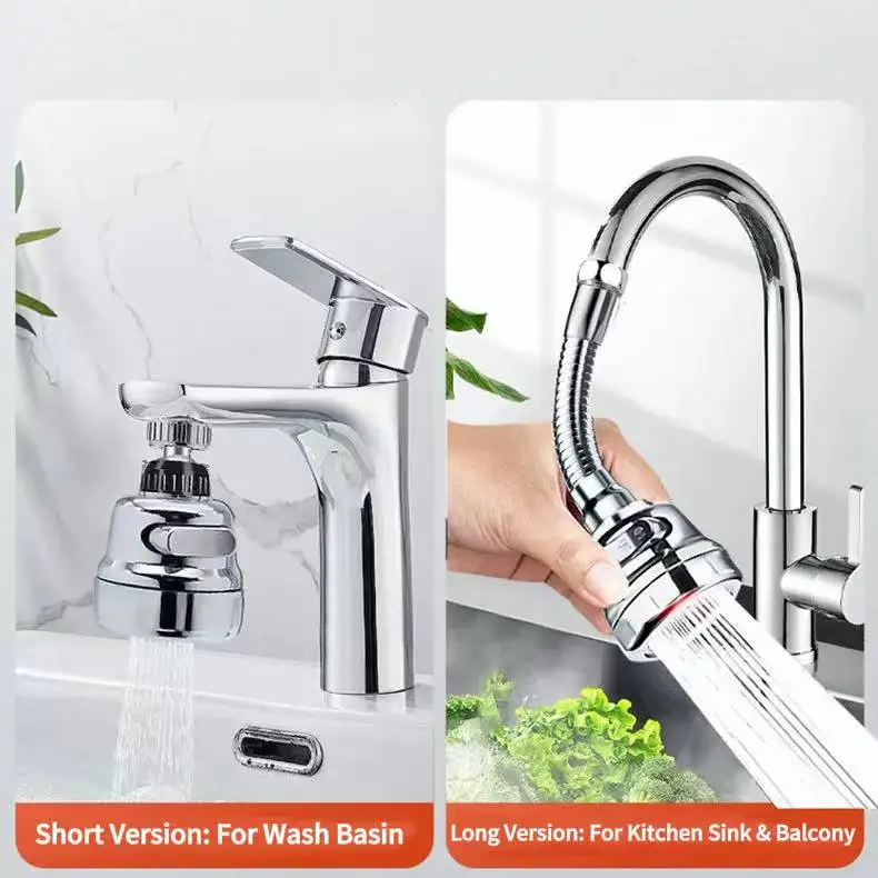 360° Swivel Tap Sprayer 3 Modes Boost Pressure Faucet Aerator with Long Hose