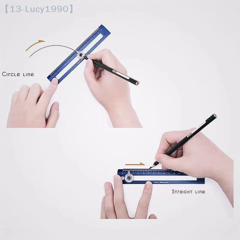 【CCA13】2 في 1 مسطرة رسم بوصلة متعددة الوظائف مسطرة بوصلة مستقيمة أدوات قياس هندسية للمكتب والمدرسة