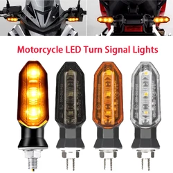 Motorcycle LED Turn Signal Lights 8mm Mini Flashing Light For Honda CBR500R CBR650F CB500X CRF250L MSX125 12V Moto Indicator