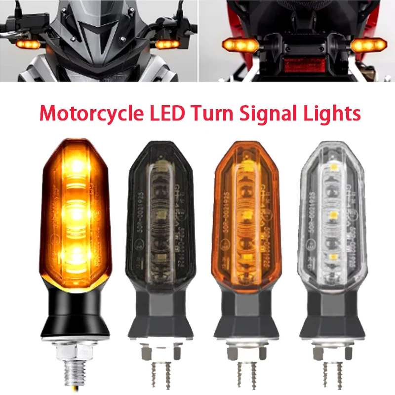 Motorcycle LED Turn Signal Lights 8mm Mini Flashing Light For Honda CBR500R CBR650F CB500X CRF250L MSX125 12V Moto Indicator 