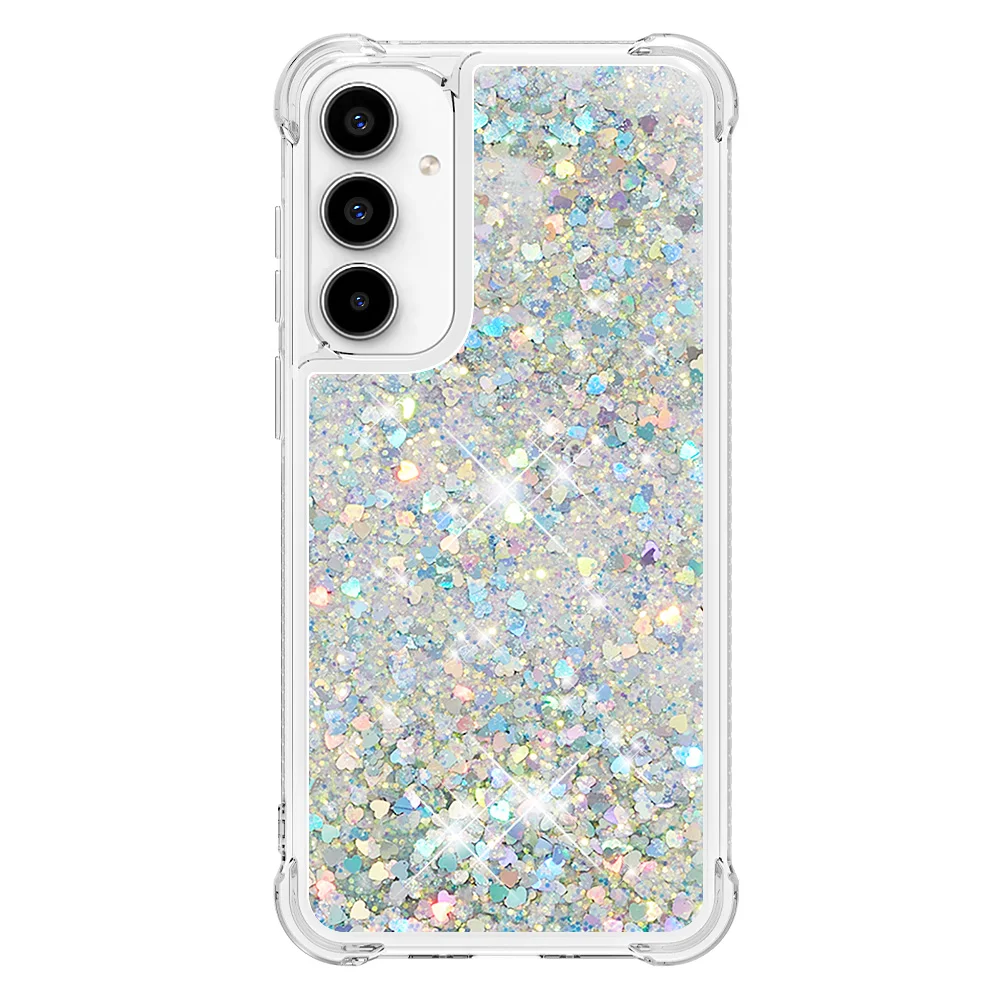 

Liquid Glitter Quicksand Phone Case for Samsung Galaxy A55 A35 A16 A15 A05 A05S 4 Corners Shockproof Anti-Yellow Clear TPU Cover