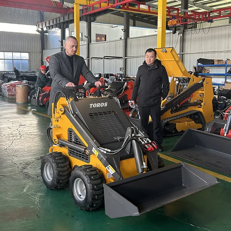 Factory customization mini skid steer loader diesel/gasoline  mini skid steer loaders crawler wheel EPA loader mini 500kg 400kg