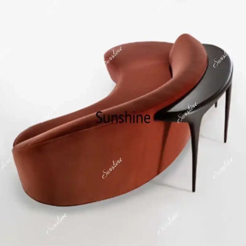 Italian light luxury design creative fabric solid wood arc, sofa living room hotel shopping mallTJ