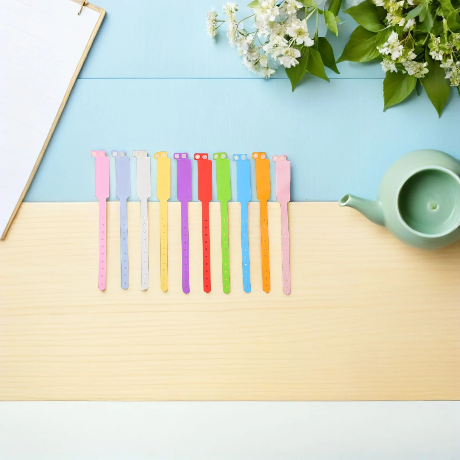 

100pcs Hospital Wristband Blank Write-On Patient Id Bands Adjustable Waterproof Pvc Medical Bracelet For Clinics Caregivers