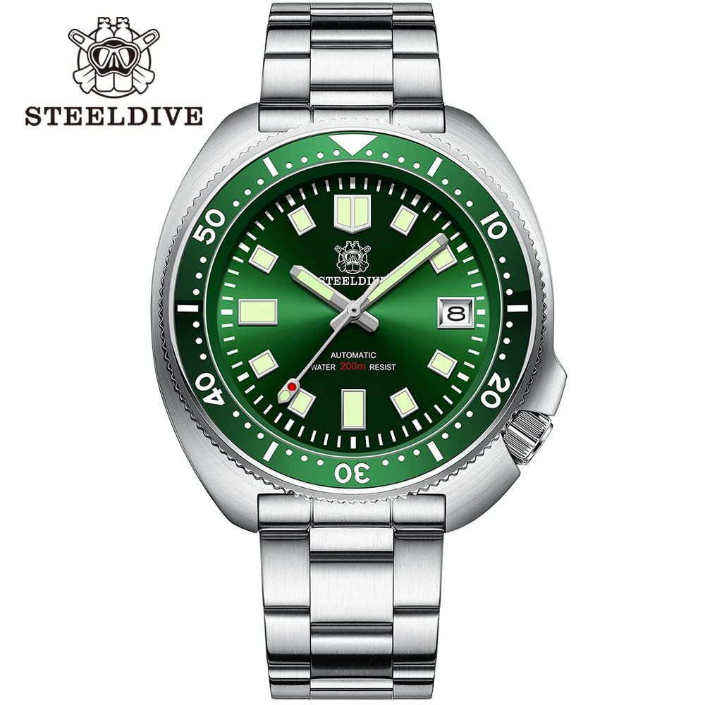 Steeldive Brand SD1970 Tuna Dive Watch 200m Waterproof Sapphire crystal NH35 Automatic Mechanical Stainless Steel Men's watch