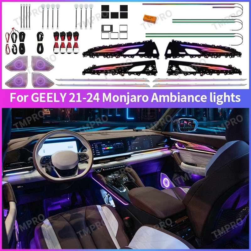 

Applicable for 2021-2024 Geely Monjaro Xingyue L Ambient Lights Automotive Interior Decoration64 Colors LED Safety assistance