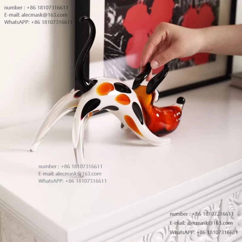 

Simple Nordic glazed puppy living room entrance wine cabinet decoration ornament home desktop jewelry