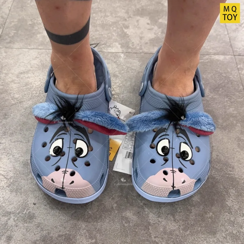 

Dis Ney Eeyore Series Cartoon Sandals Comfortable Anti-Slip Cave Shoe For Anime Lovers Outdoor Travel Beach Couple Slipper Gifts