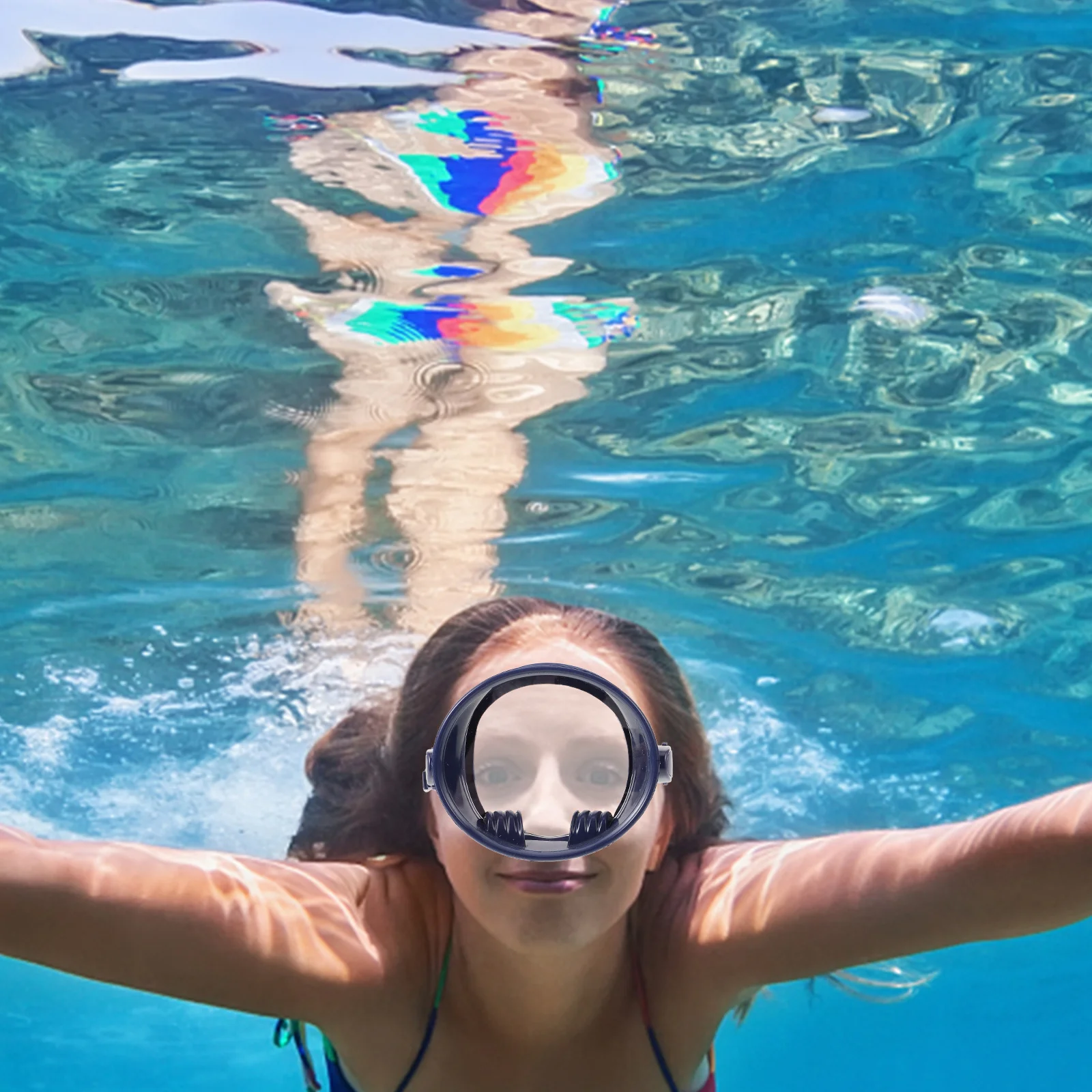 نظارات سباحة للجنسين بإطار كبير رؤية واضحة ومضادة للضباب وحزام قابل للتعديل وواقي عين السباحة المحمول للبالغين #6