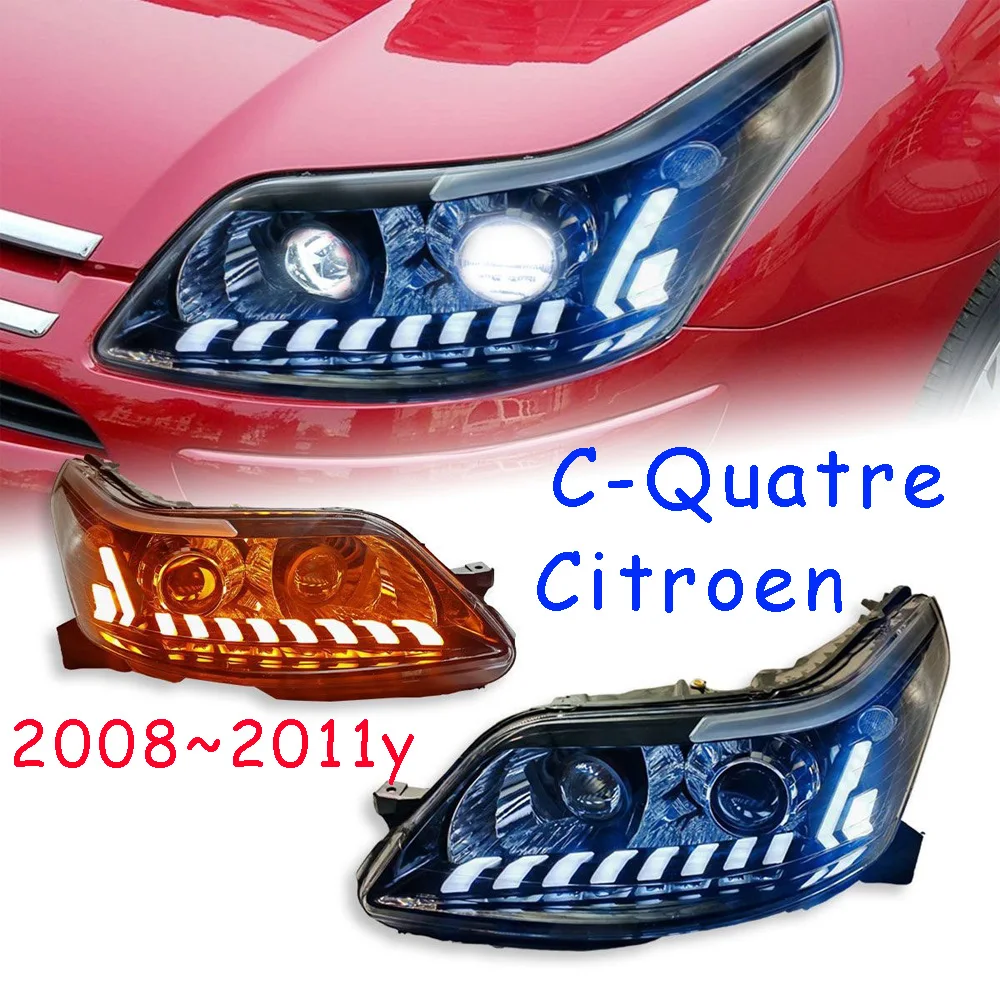 

Dynamic car bumper headlamp for Citroen C-Quatre headlight C Quatre 2008~2011y LED for Citroen CQuatre daytime light head light
