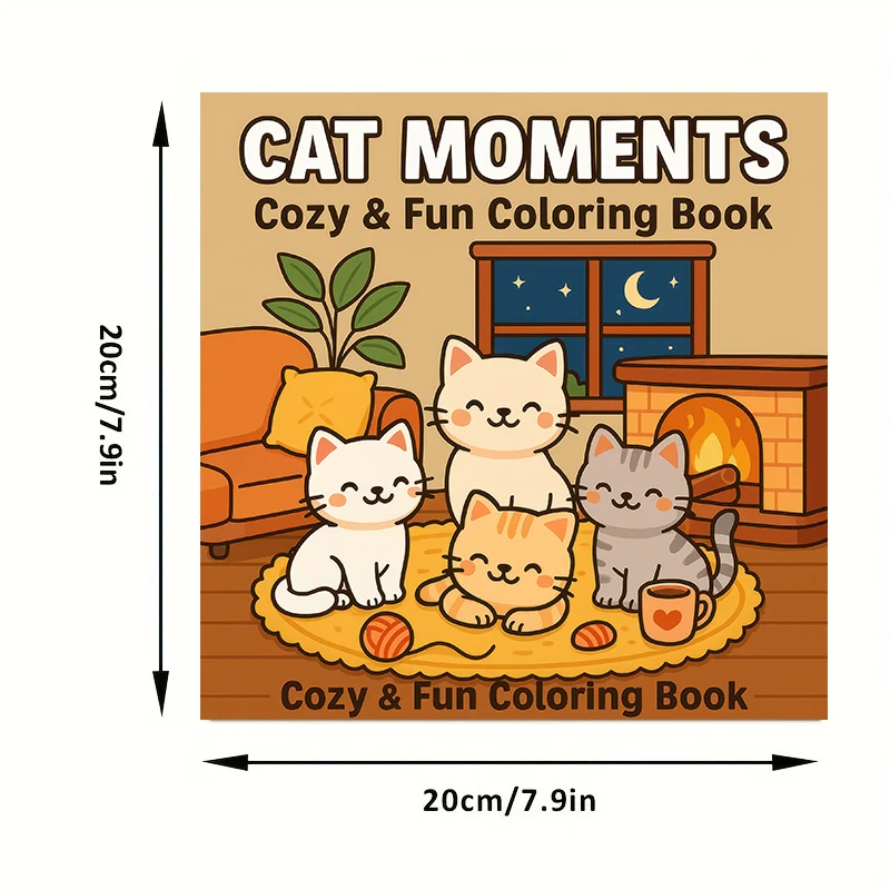 28 Pages Cat Moments Coloring Book for Adult Stress Reduction | Colouring Book for Stress Relief and Mood Reduction Valentine