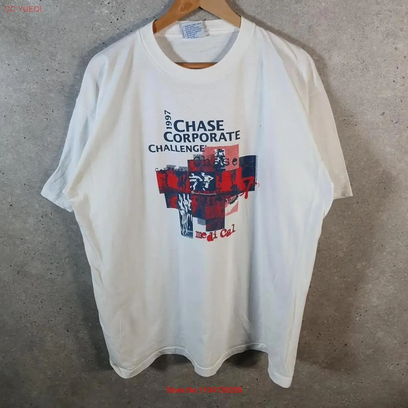 Vintage Allsport 1997 Chase Corporate Challenge USA T Shirt Men s XL White long or short sleeves vintage Washed