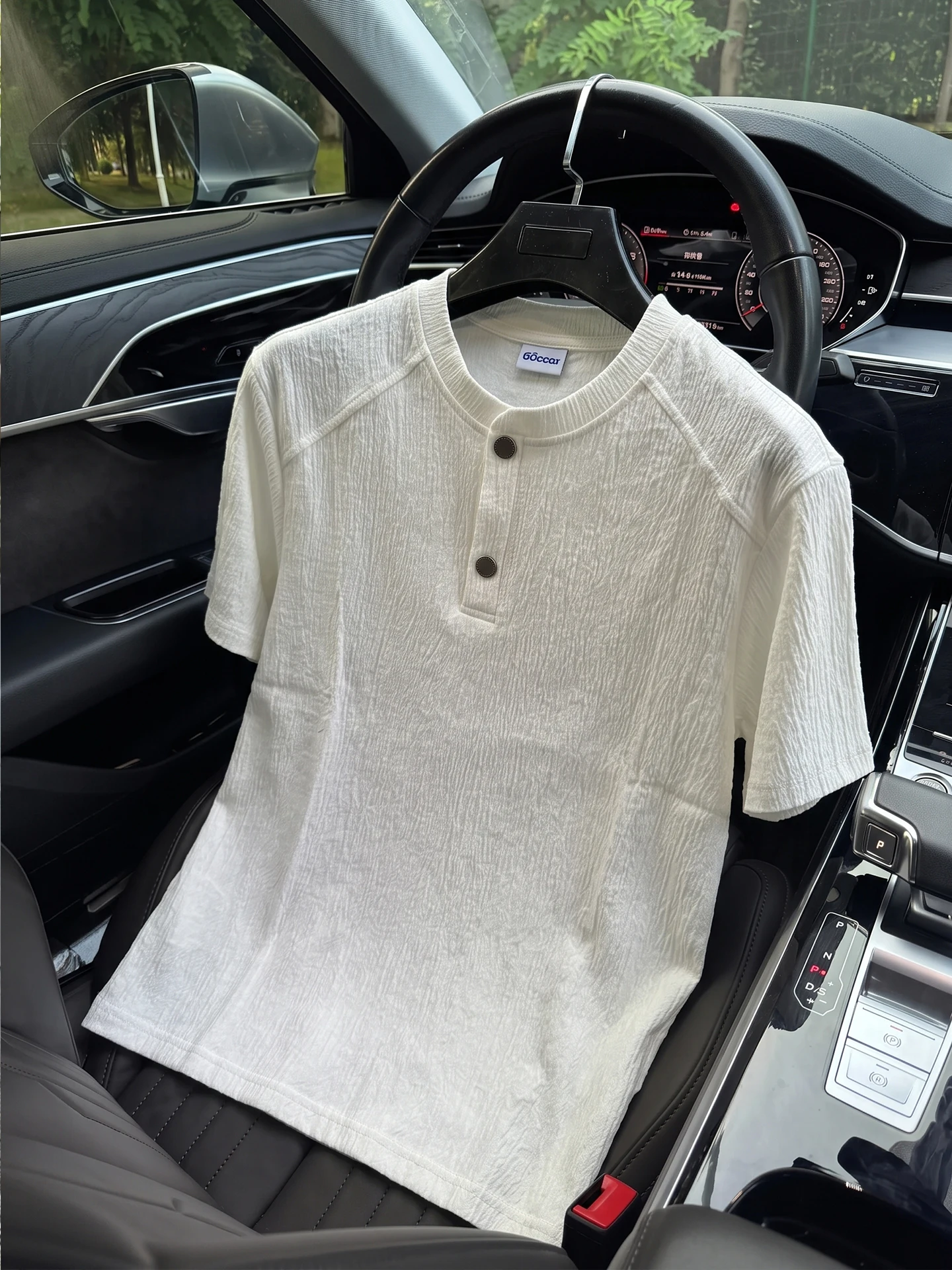Cleanfit Ice Silk Cool Feeling T-Shirt Men's Short Sleeve Henry Collar Summer Texture Sensation Breathable No Iron Quick Dry