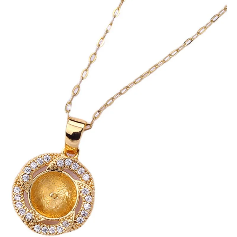 1 Par de Pingentes de Coração com Pérola D440 Banhados a Ouro 14K, Acessórios DIY para Joias com Retenção de Cor (Corrente e Pérola Não Incluídas)