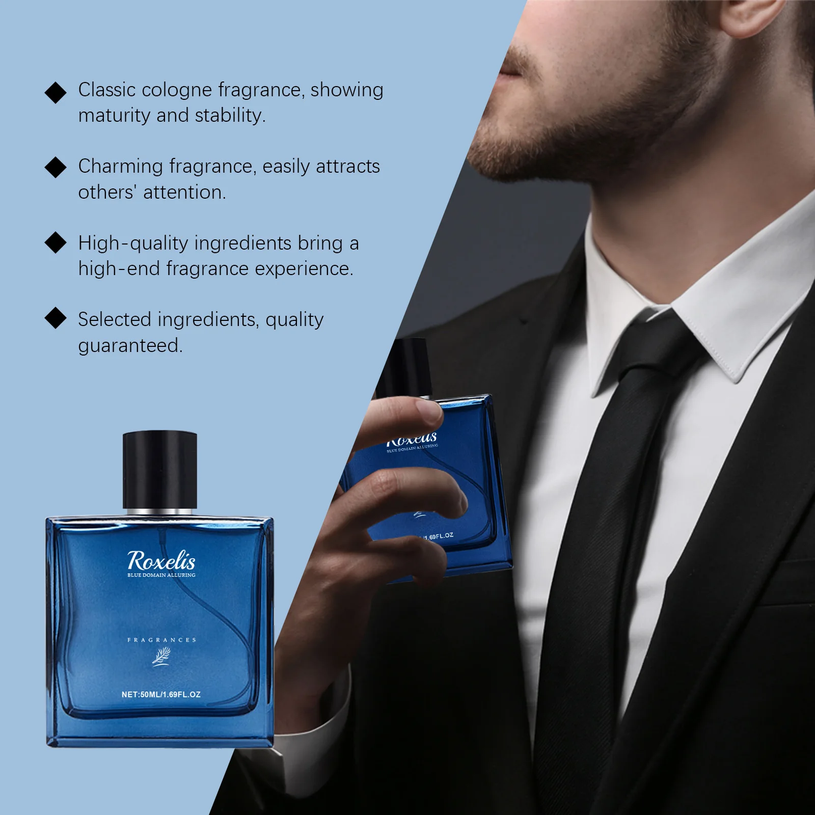 ROXELIS 50ML Blue Domain Alluring Fragrances High-Quality Ingredients Bring Ahigh-end Fragrance Experience