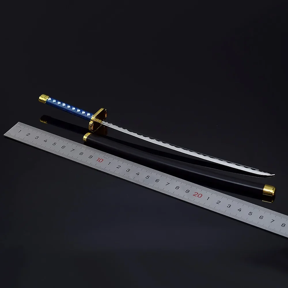 Espada blanqueadora de 26cm, Aizen Sousuke Kyoka Suigetsu, modelo de arma, Katana de Metal, llavero artesanal, samurái, Cosplay, juguetes de utilería, regalo