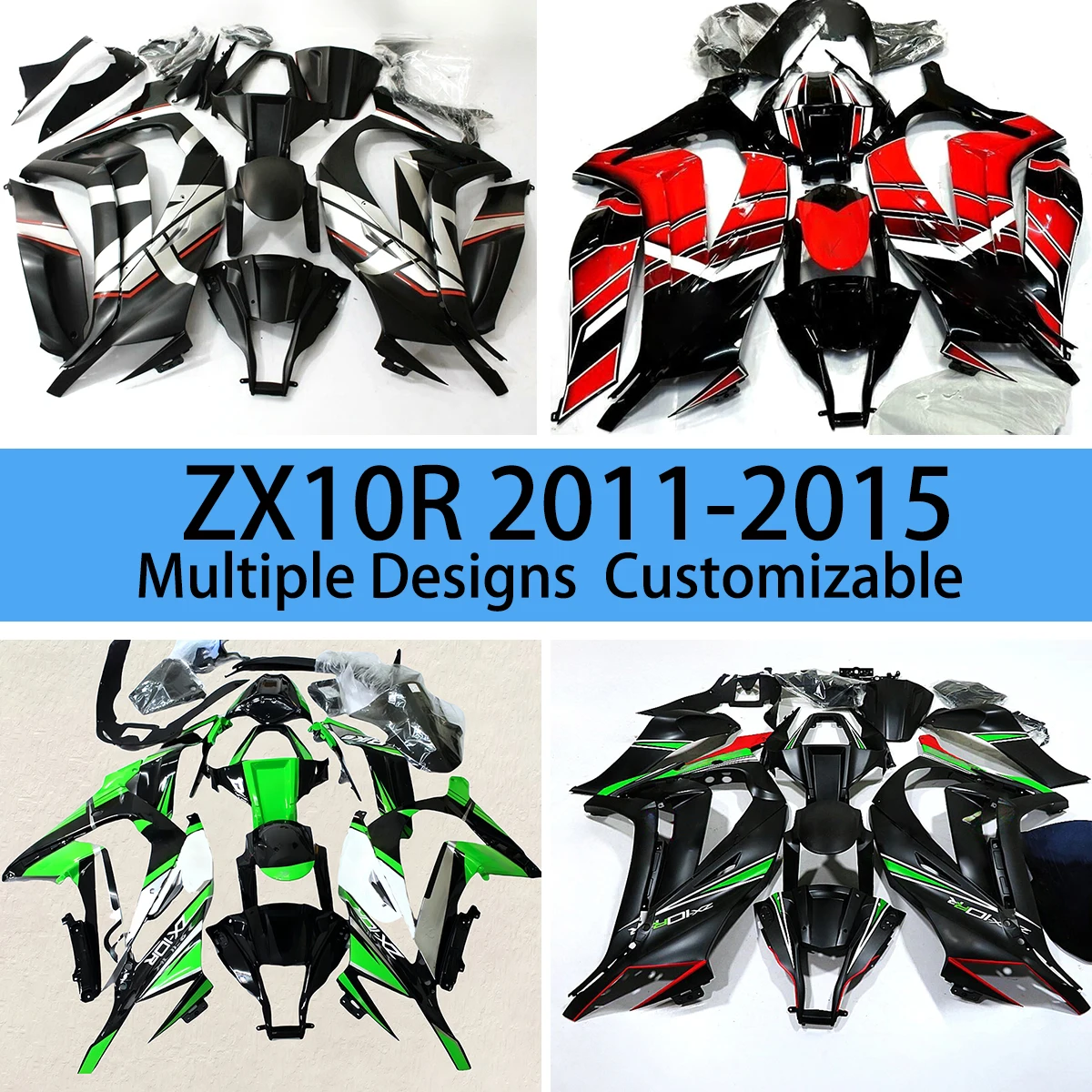 For KAWASAKI ZX 10R 2011 2012 2013 2014 2015 Full Fairing Set ZX10R 11-15 Motorcycle Free Custom Fairings Bodywork Kit