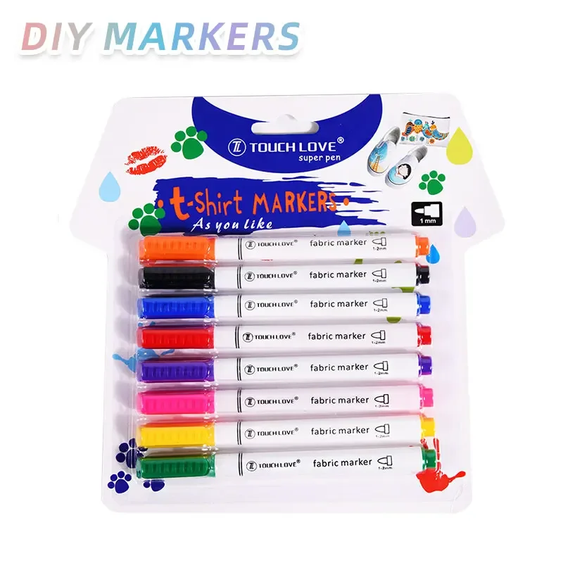

8 Colors DIY Marker Pens Waterproof No Fading Ink Markers Pen Art Supplies Stationery Set for Artist Manga Drawing