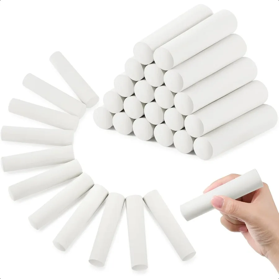 

40 Pcs Jumbo Sidewalk Chalk for Outdoor Art Non Toxic Large Washable Street Chalk for Adults Drawing Painting Classroom WhiteRo