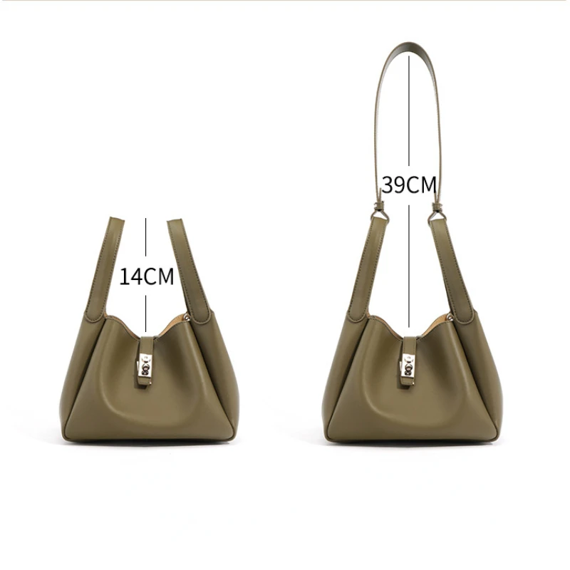 Jonlily Women Genuine Leather Shoulder Bag Female Fashion Handbag Totes Small Bucket Bag Casual Daybag Daily Purse -KG1445