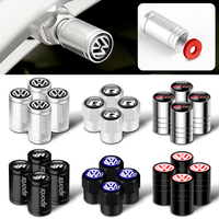 4PCS Car Metal Wheel Stem Air Valve Caps Tire Dust Cover For Volkswagen VW GTI R Golf 7 Polo Rline Tiguan Passat CC Jetta Lavida