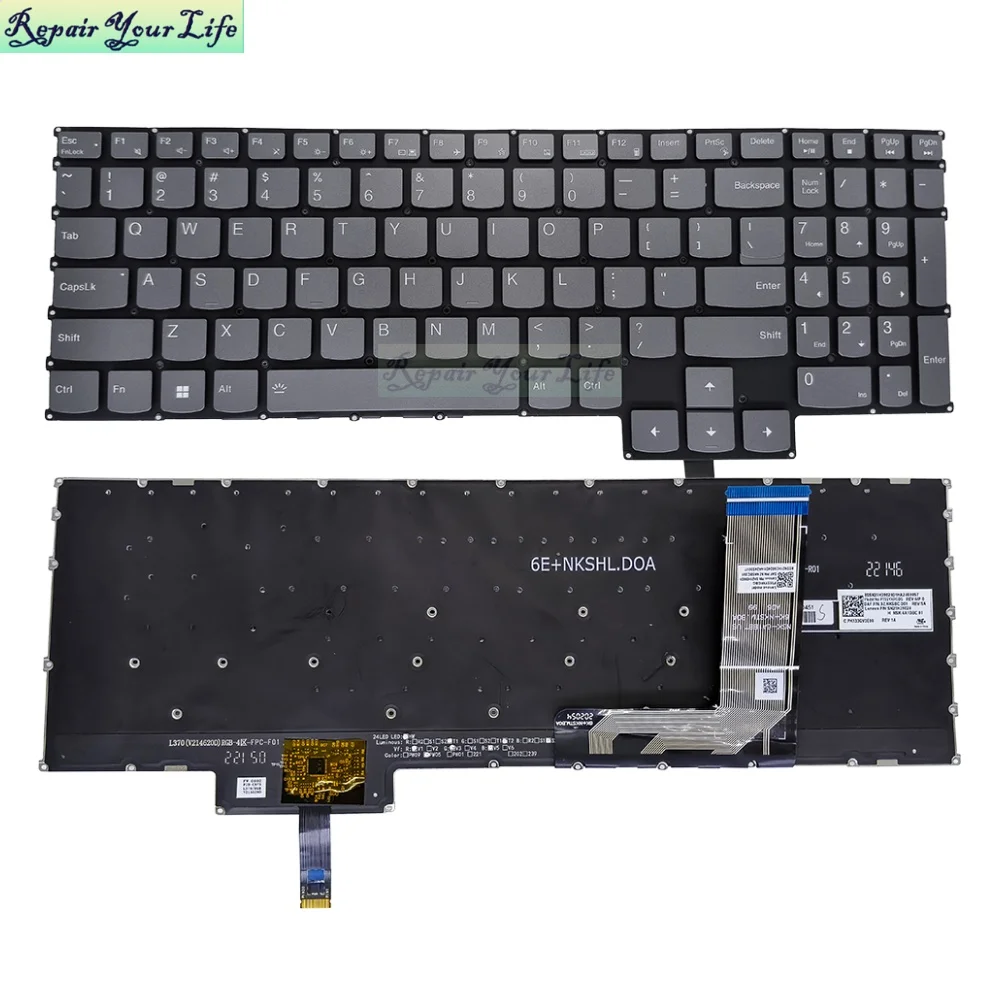 

US Backlit Keyboard For Lenovo LOQ 15IRH8 82XV 15aph8 16irh8 16aph8 Gaming Laptop English RGB Backlight PH5CYXBG-3T SN21K23308