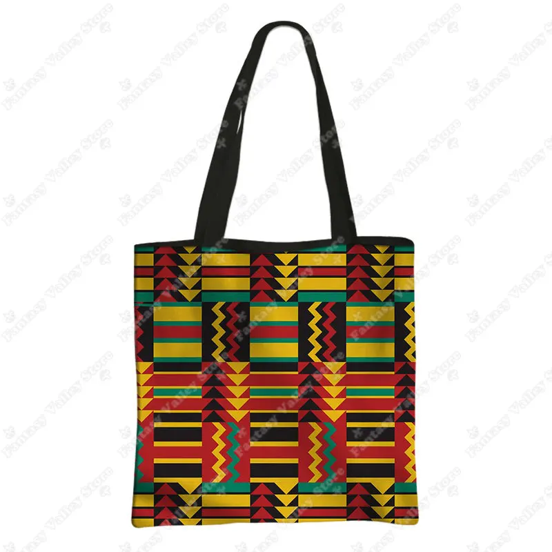 Afro Tribal Ethic Print Shopping Bag African Women Handbag Africa Traditional Pattern Large Capacity Grocery Bags Shopper Bag