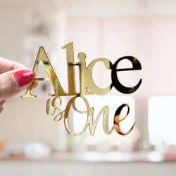 Cake Charm Personalised Name is Age Birthday Acrylic|Personalise Any Colour Any Age|1st Birthday First Year|Age One Cake Topper