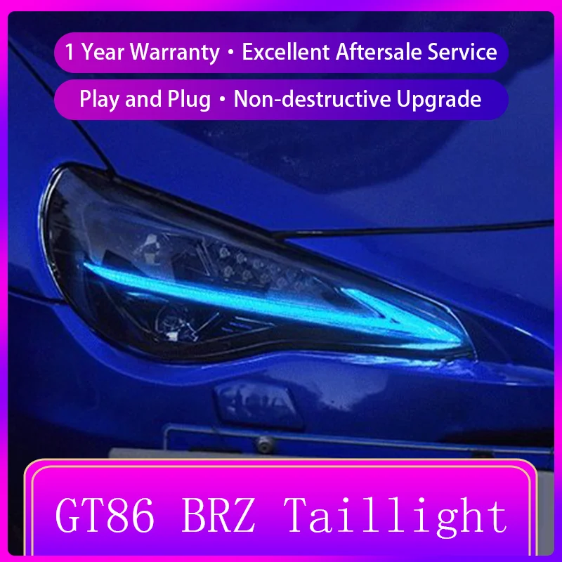2 PCS Car Lamps For Toyota GT86 BRZ 2012-2020 Front Light DRL Head Lamp Upgrade Dynamic LED Headlight Lens Auto Accessories