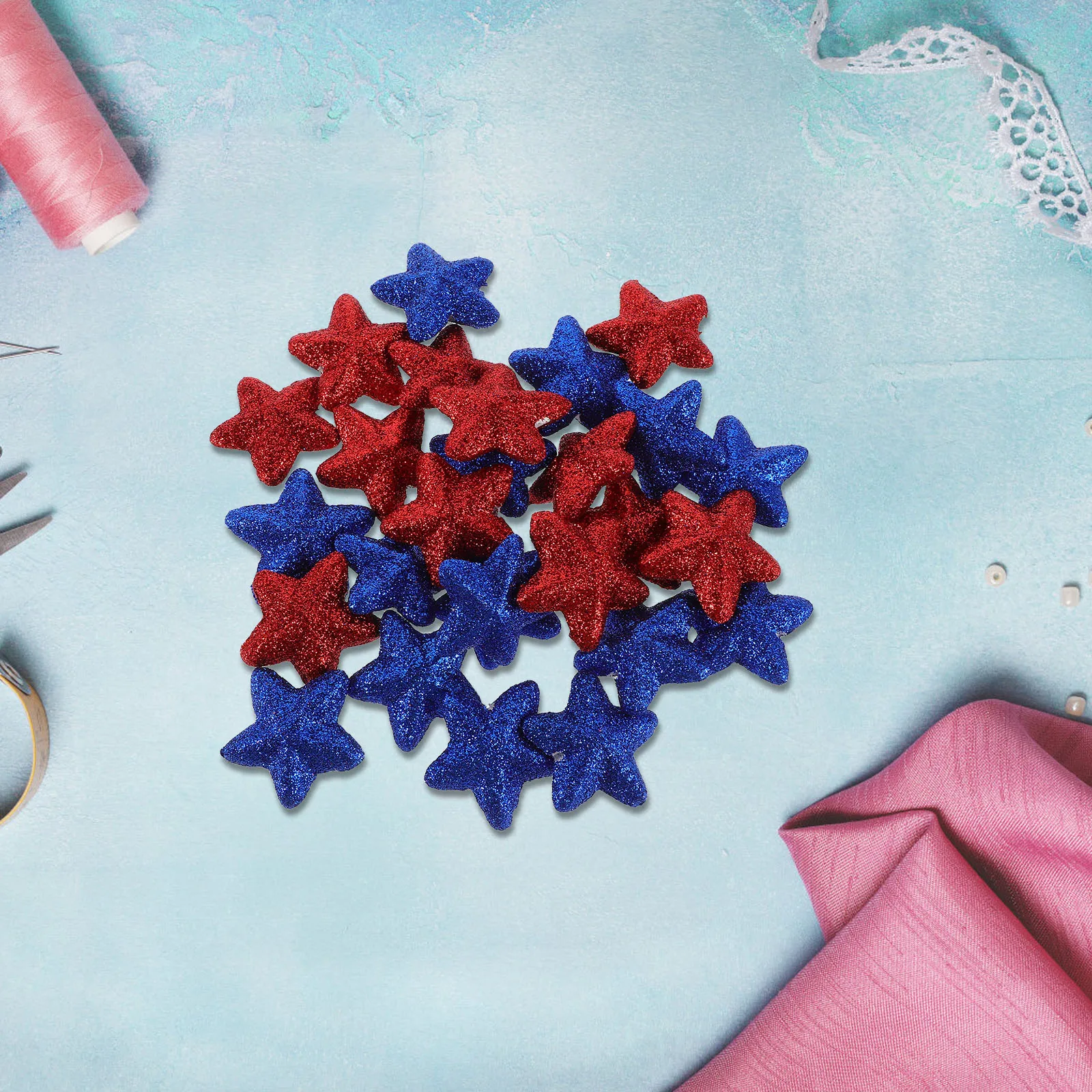 

40 Pcs Pentagram Decoration Independence Day DIY Crafts Plastic American-themed Confetti