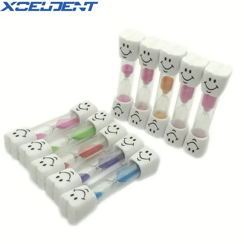 10pcs Dental Toothbrush Timer 3 Minutes Smile Sandglass Tooth Brushing Hourglass Gift Sand Clock for Children Kids