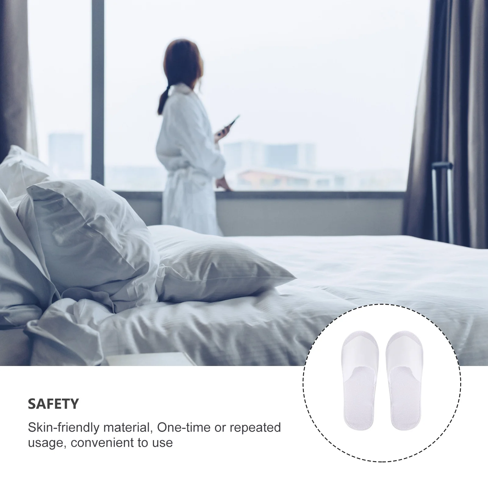 

10pcs 10 Pairs Disposable Hotel Slippers Lightweight Home Guest Slippers Soft Indoor Use Reusable Premium Material For Salon Spa
