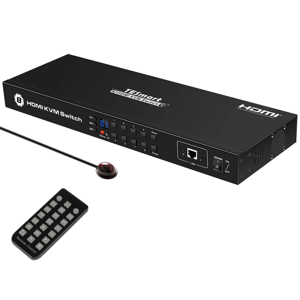 

TESmart 8 port KVM Switches HDMI for HDTV PCS Monitor USB2.0 PIP Smaless Switching EDID 4K30HZ HDMI KVM Switch