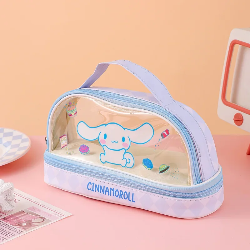 Sanrio hello kitty lápis caso bonito dos desenhos animados kuromi minha melodia cinnamoroll estudantes saco de papelaria material escolar presentes do feriado