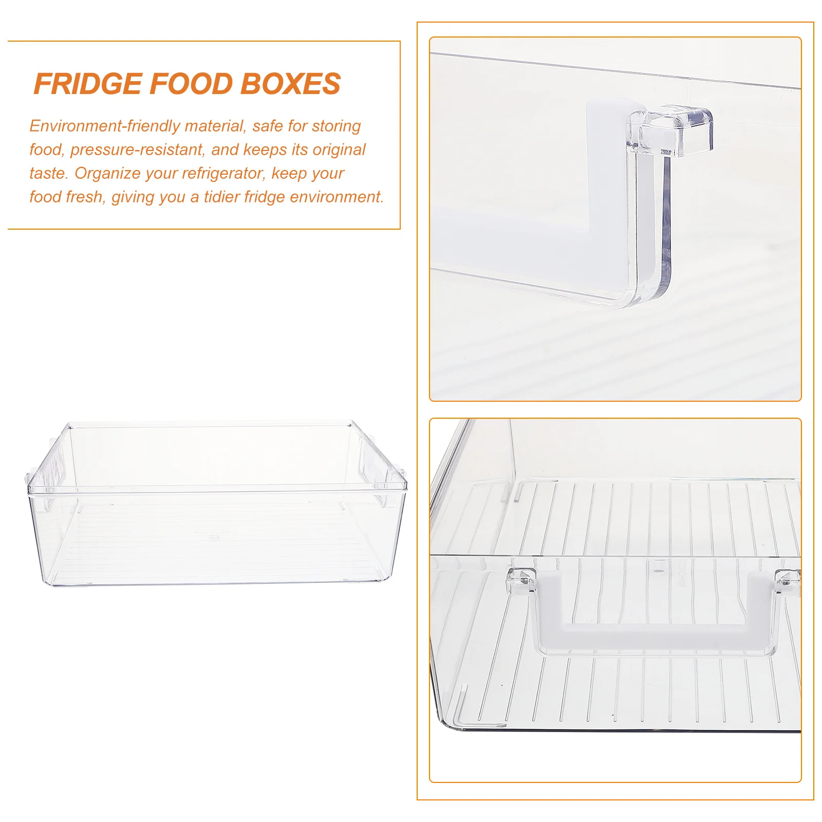 

1Pcs Refrigerator Food Storage Box Plastic Vegetable Fruit Drain Storage Container Kitchen Organizer Drain Box