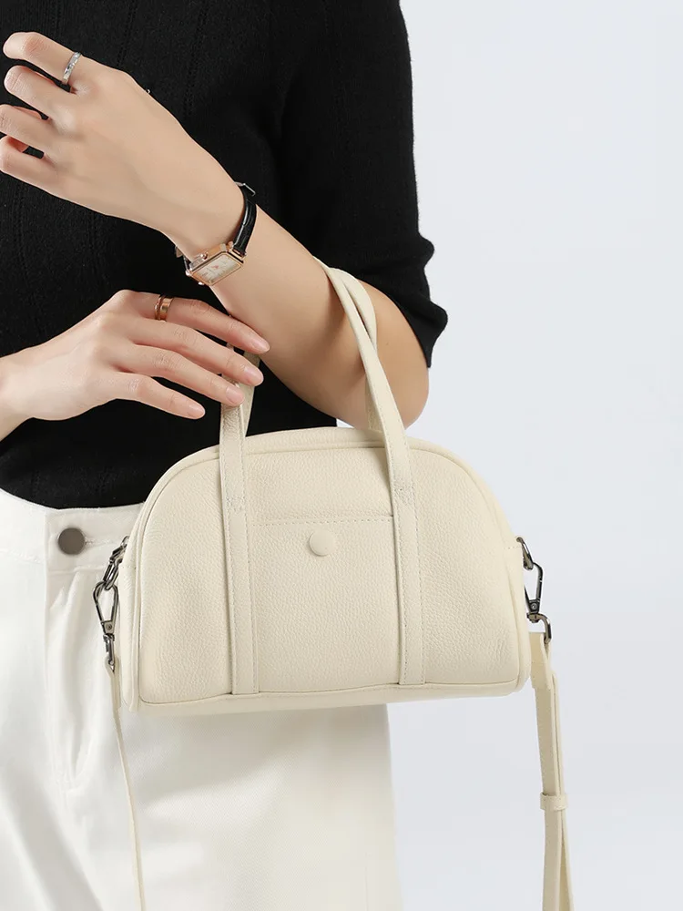 Head Layer Cowhide Women Bag New Niche Design Senior Sense Handbag Versatile Fashion Shoulder Bag Korean Version Leather Bag