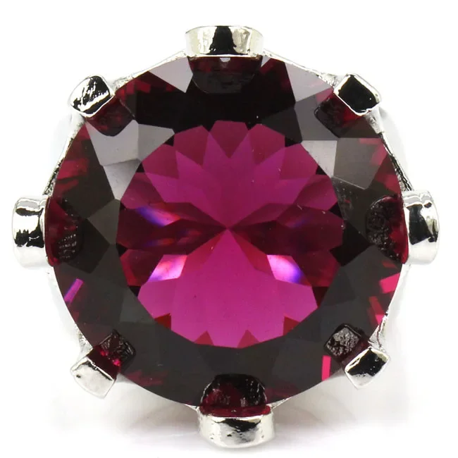 Bagues personnalisées en argent Sterling massif 925, 15g, grande pierre précieuse, Tsavorite verte, grenat, Tanzanite violette, Tourmaline, plusieurs tailles