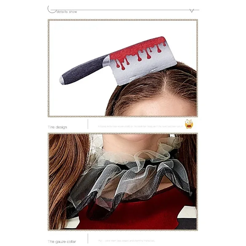 새로운 스타일 여성 카니발 끔찍한 악마 서커스 광대 의상 깨진 부두 인형 코스프레 드림 이브닝 드레스