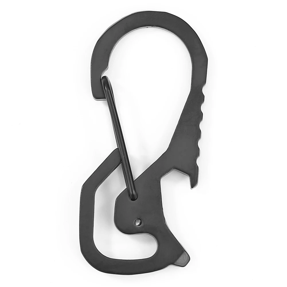 Keyring Bottle Opener Stainless Steel Pocket Keychain Carabiner Multifunctional Mountaineering Buckle Practical Hiking Equipment