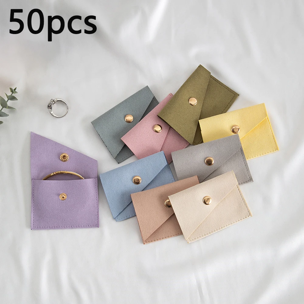 

50/10/1pcs Microfiber Gift Bags 8x6cm Jewelry Organizer Pouches Small Packaging Ring Earring Bracelet Wedding Favor Candy Bag