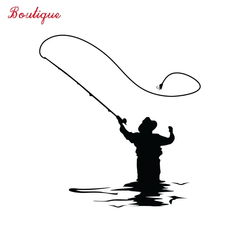 

30cmx27cm flying fish fun fishing vinyl car stickers, covering scratches, interior and exterior decoration