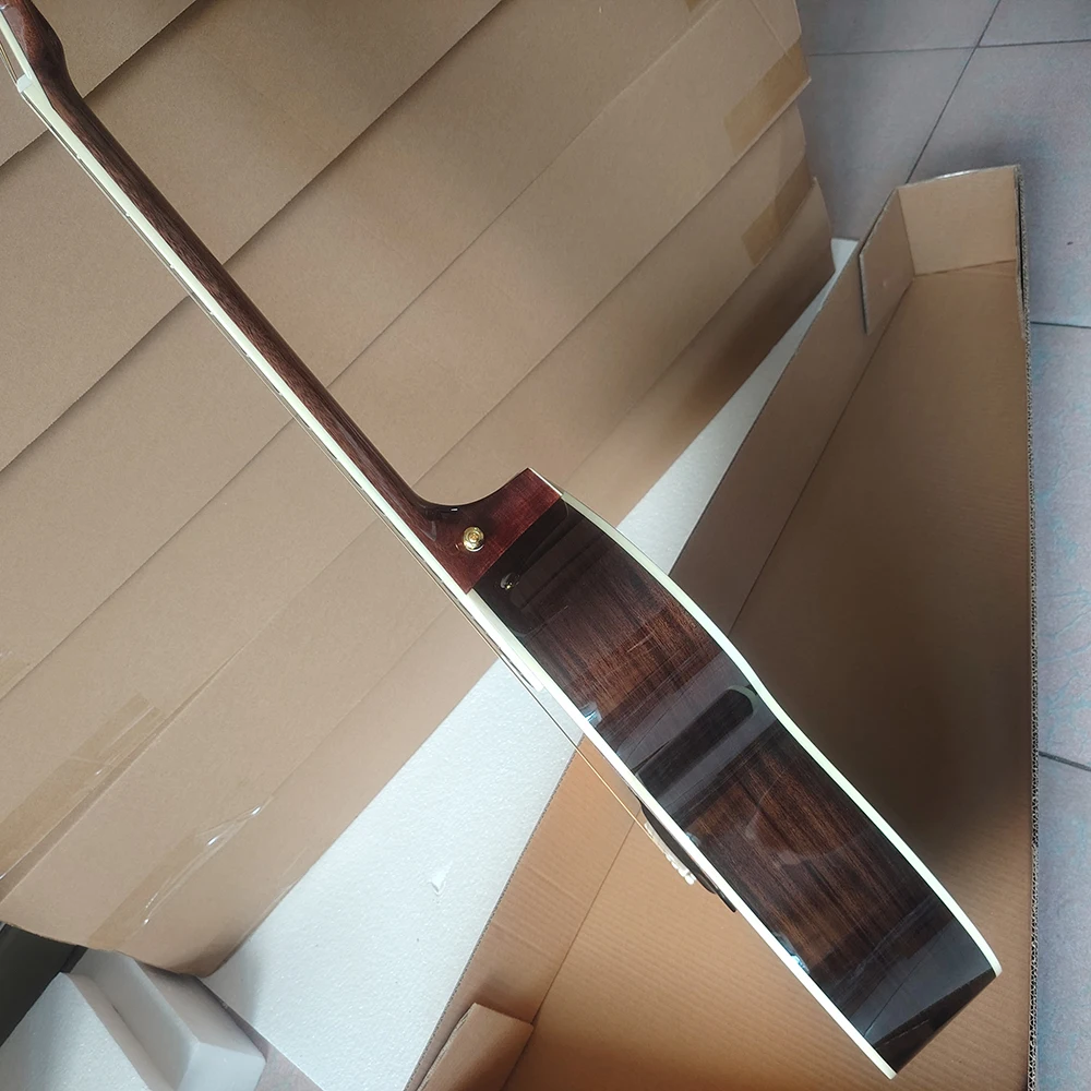 شحن مجاني جودة عالية MD-OM42 الغيتار الشعبي الصوتي في المخزون شجرة التنوب لوحة القيقب عظم البقر الجوز هدية عيد ميلاد سعيد #6