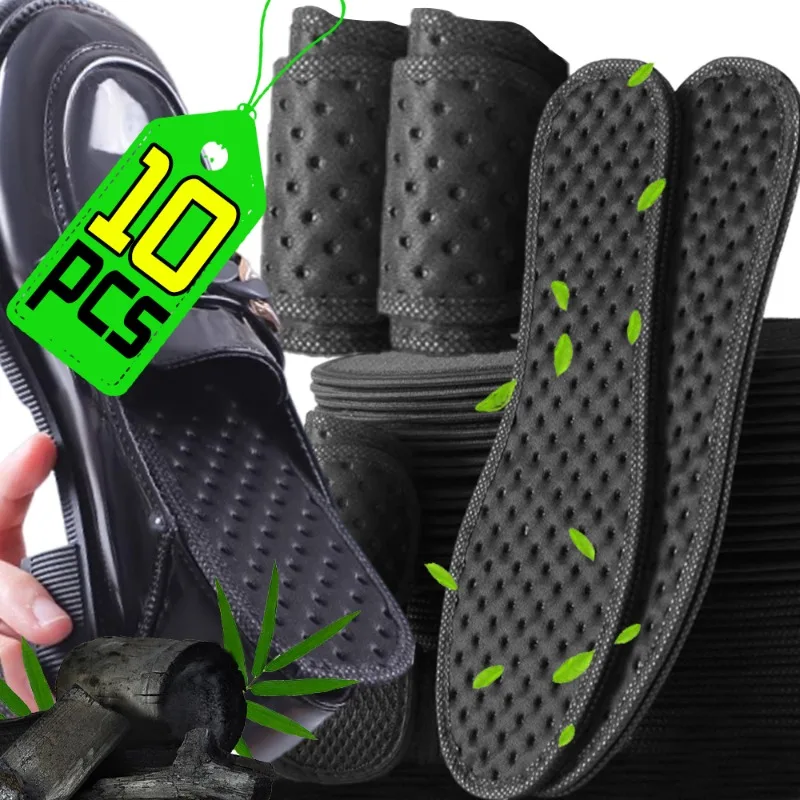 

1/2/3/5pairs Plant Insoles Shoes Bamboo Charcoal Antibacterial Deodorant Running Sports Insole Feet Shock Absorbing Shoe Sole